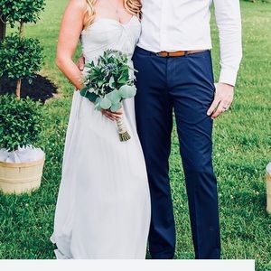 Bird Grey Strapless Bridesmaid Dress Size Small